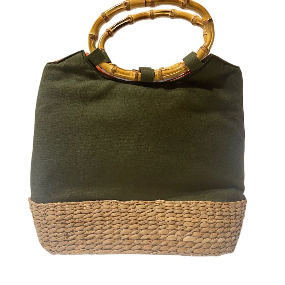 Embroidered Tropical Bamboo Handle Straw Handbag | Boho
Resort - Picture 2 of 6